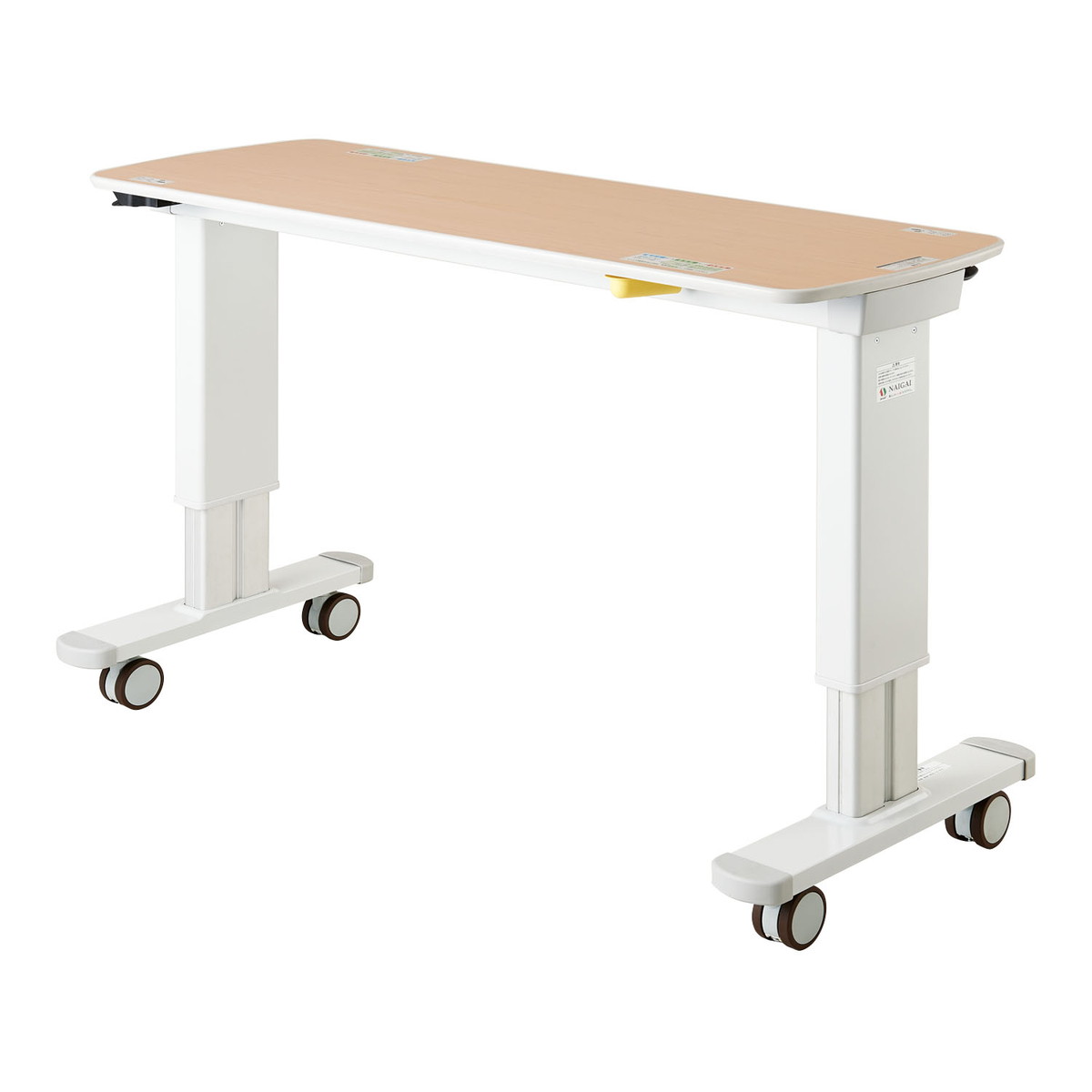 ★ポイント最大16倍★【送料無料】-昇降オーバーヘッドテーブル ナチュラル(W1256XD450MM) 品番 my24-8648-02-- 1入り-【MY医科器機】JAN