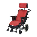 ★ポイント最大16倍★【送料無料】-車いす ラクレスト(介助ブレーキ付) PR-2000B(レッド) 品番 my25-2777-01-- 1入り-【MY医科器機...