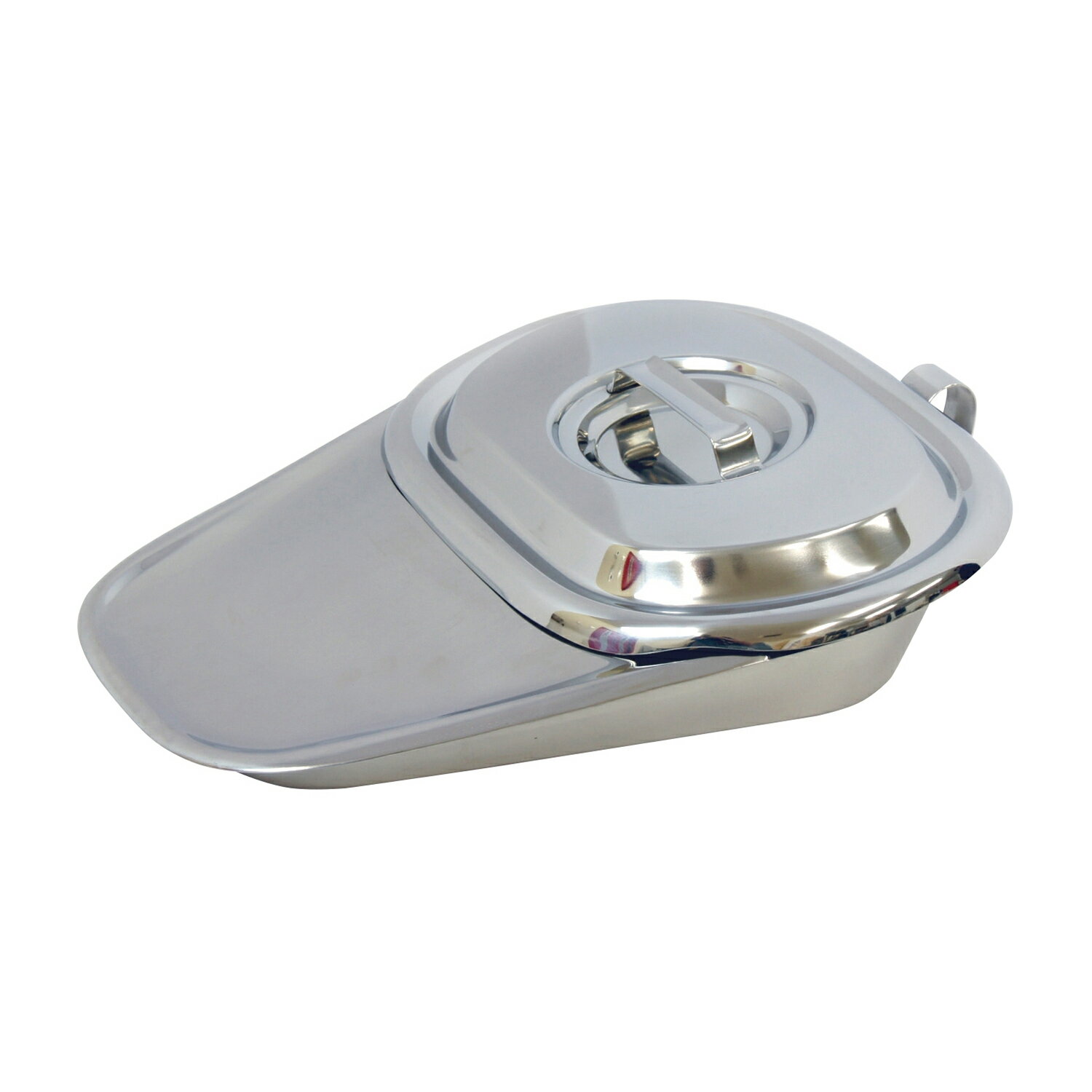 ★ポイント最大16倍★【送料無料】-ステンレス製差込便器（フタ付） 235X300X73MM 品番 my01-5115-00-- 1入り-【MY医科器機】JAN 4971142406165