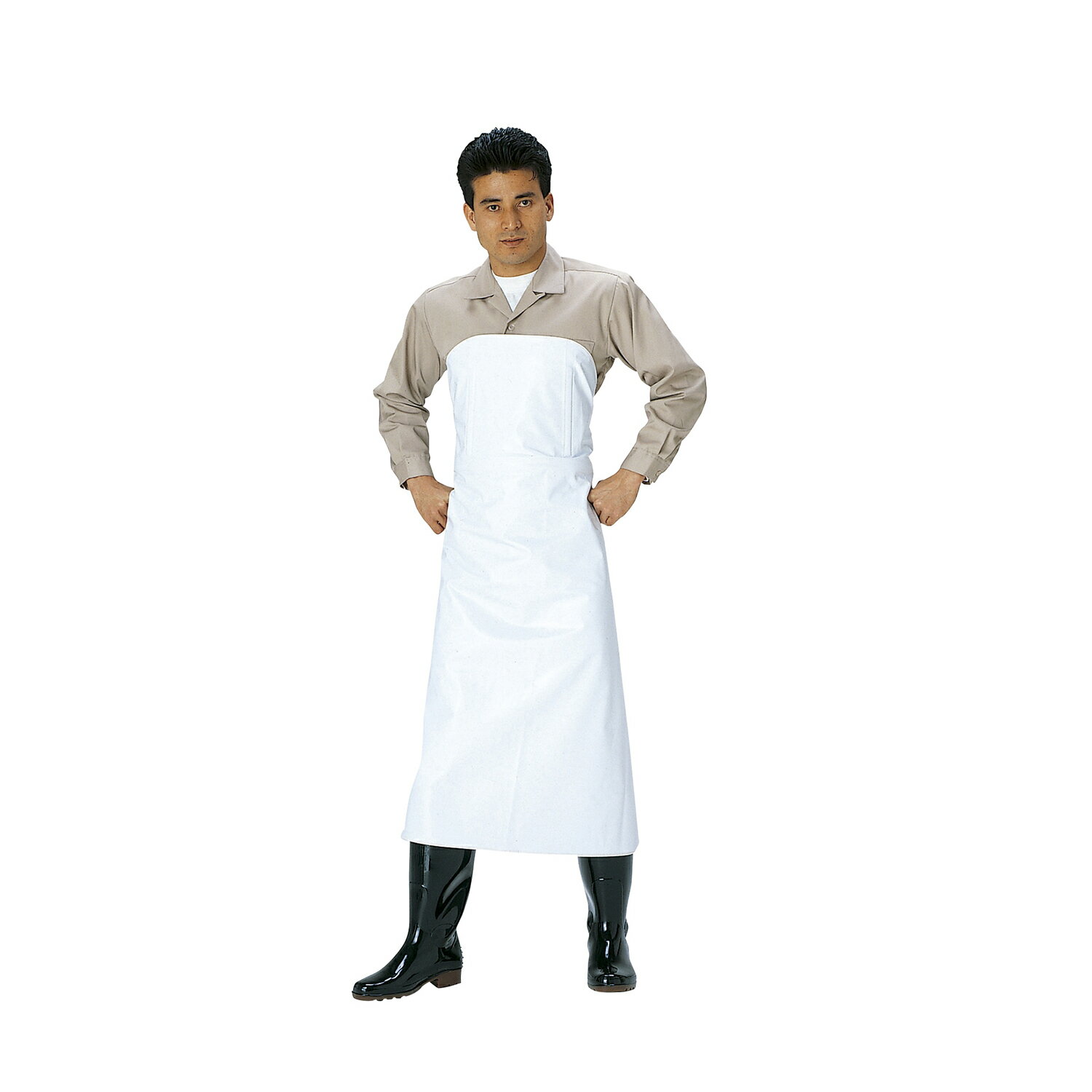 ★ポイント最大16倍★【送料無料】-ワンタッチ前掛 700(フリーサイズ/シロ) 品番 my07-3230-00-- 20入り-..