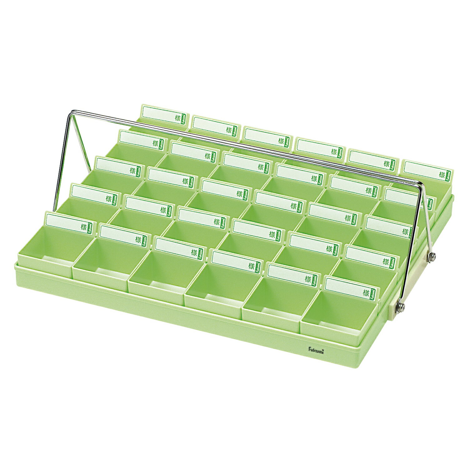 ★ポイント最大16倍★【送料無料】-投薬トレー（30人用）ハンガー付 PT-30GH(グリーン/グリーン) 品番 my19-7655-00-- 1入り-【MY医科器機】JAN 4560142170253