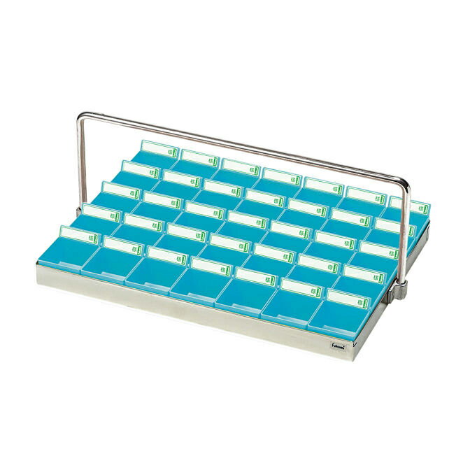 ★ポイント最大16倍★【送料無料】-投薬トレー（35人用）ハンガー付 ST-35BH(ステン/ブルー) 品番 my19-7670-03-- 1入り-【MY医科器機】JAN 4560142172738