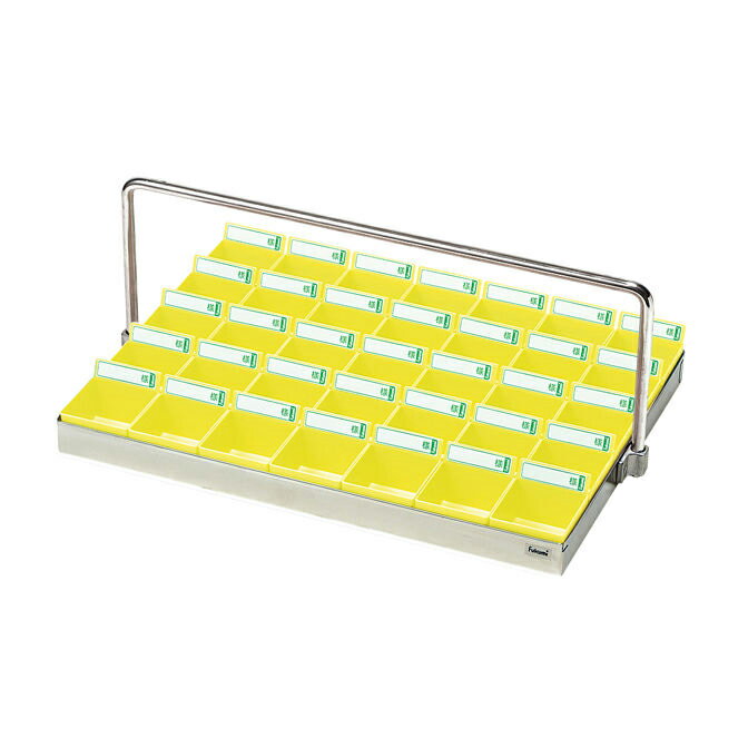 ★ポイント最大16倍★【送料無料】-投薬トレー（35人用）ハンガー付 ST-35YH(ステン/イエロー) 品番 my19-7670-04-- 1入り-【MY医科器機】JAN 4560142172745