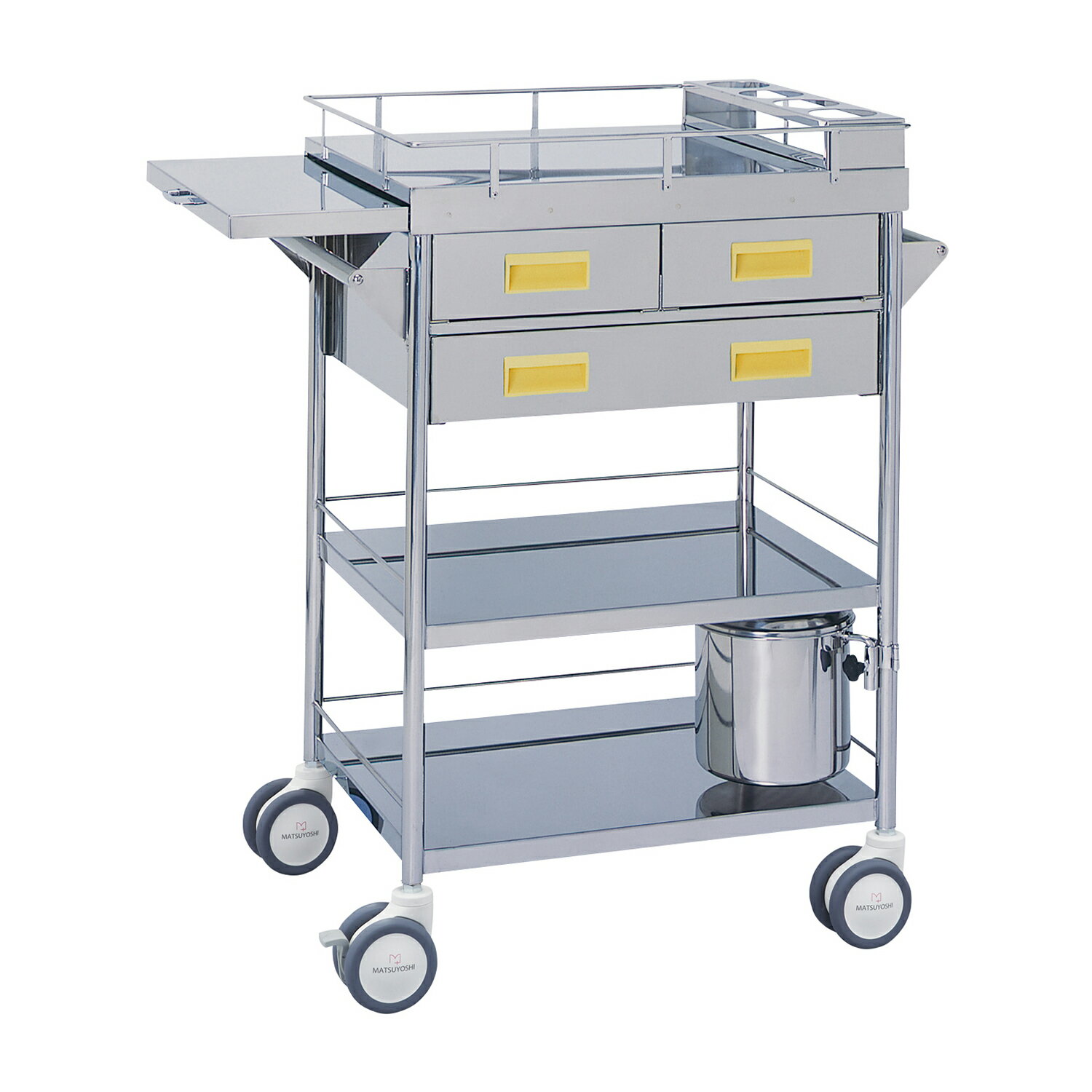 ★ポイント最大16倍★【送料無料】-マツヨシカラー繃帯交換車　引出3コ付 MY-1122Y(イエロー)W600MM 品番 my20-4071-02-- 1入り-【MY医科器機】JAN 4535847007340