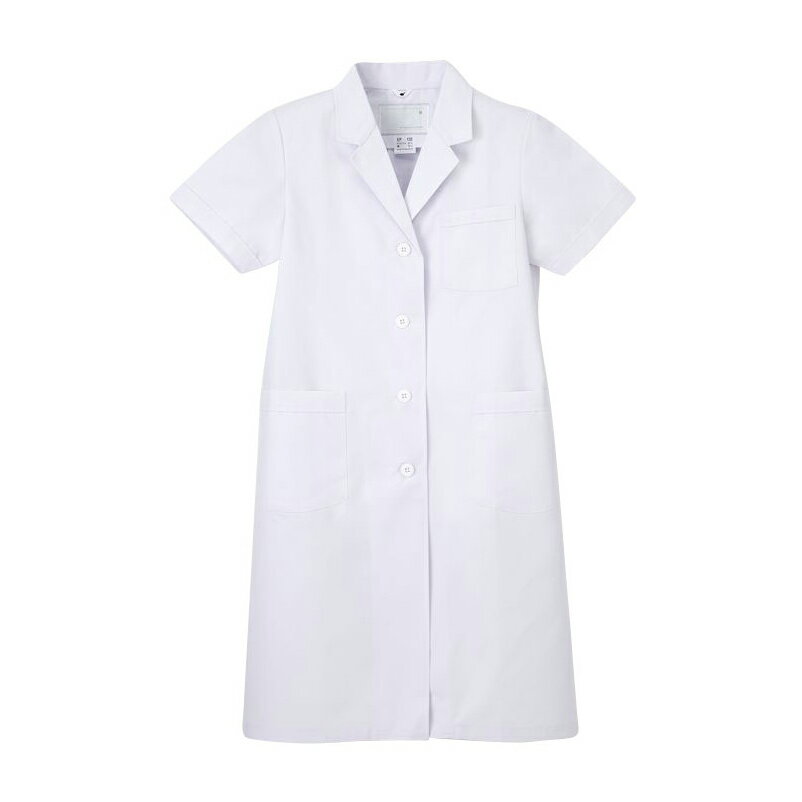 ★ポイント最大16倍★【全国配送可】-女子シングル診察衣半袖 EP-132(LL)ホワイト 品番 my21-6675-03-- 1入り-【MY医科器機】JAN 4545516001869