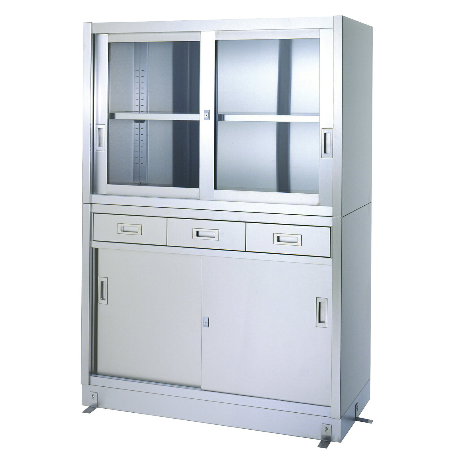 ★ポイント最大16倍★【送料無料】-ステンレス保管庫（引出3コ） NO.12045(W1200MM) 品番 my23-5215-01-- 1入り-【MY医科器機】JAN