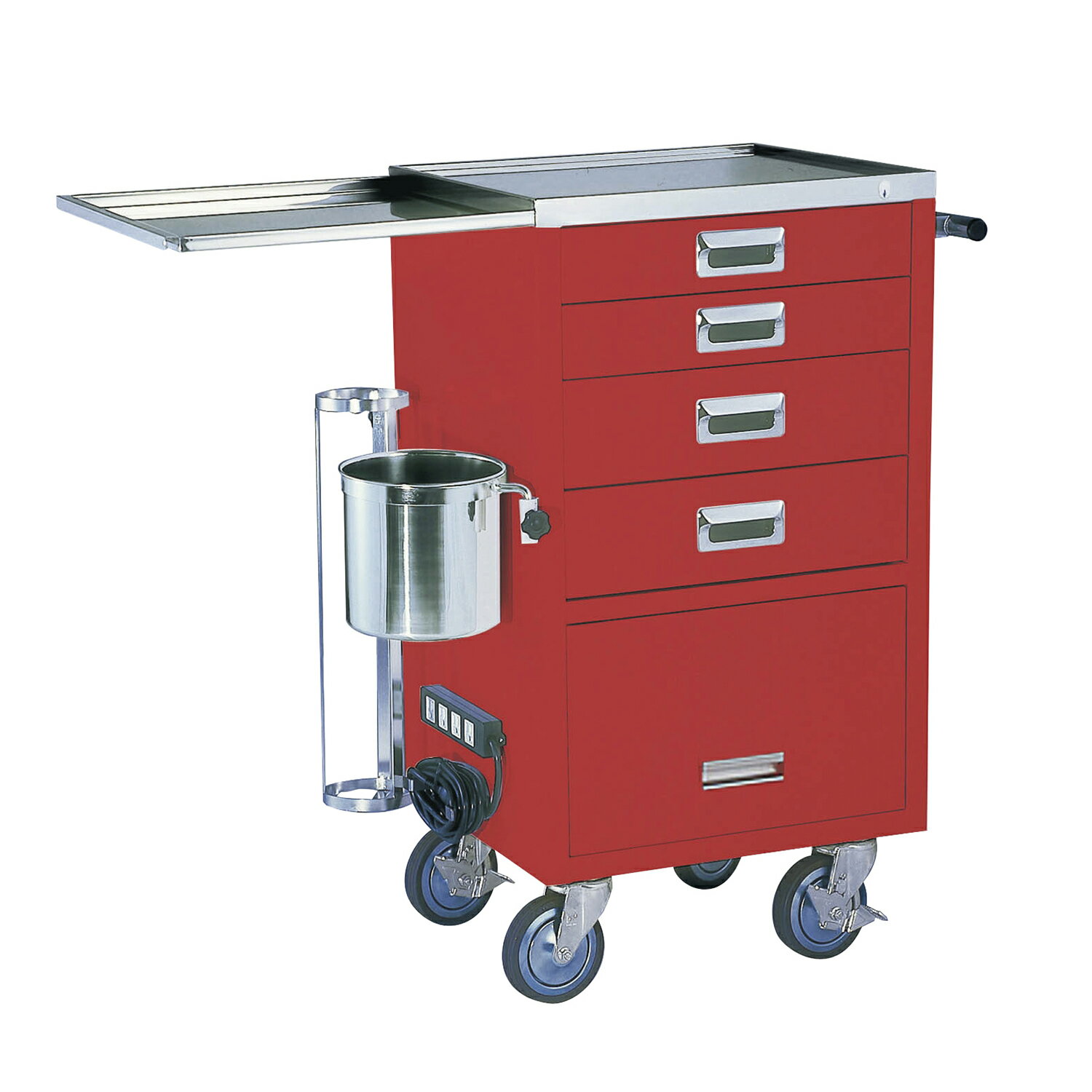 ★ポイント最大16倍★【送料無料】-コンパクト救急カート（4段） YL-EC01R(レッド) 品番 my23-5232-00-- 1入り-【MY医科器機】JAN 4535847014263