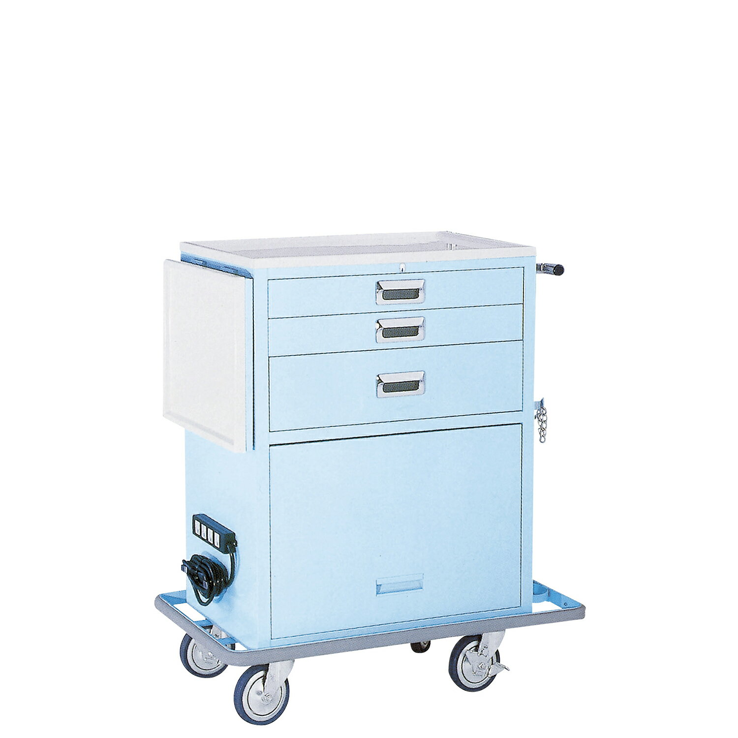 ★ポイント最大16倍★【送料無料】-ワイド救急カート（3段） YL-EC02B(ブルー) 品番 my23-5233-02-- 1入り-【MY医科器機】JAN 4535847014317