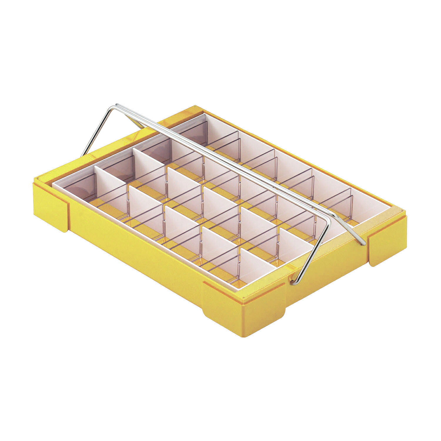 ★ポイント最大16倍★【送料無料】-カラー散薬トレー（20人用）取手付 6143-03(イエロー) 品番 my23-5661-01-- 1入り-【MY医科器機】JAN