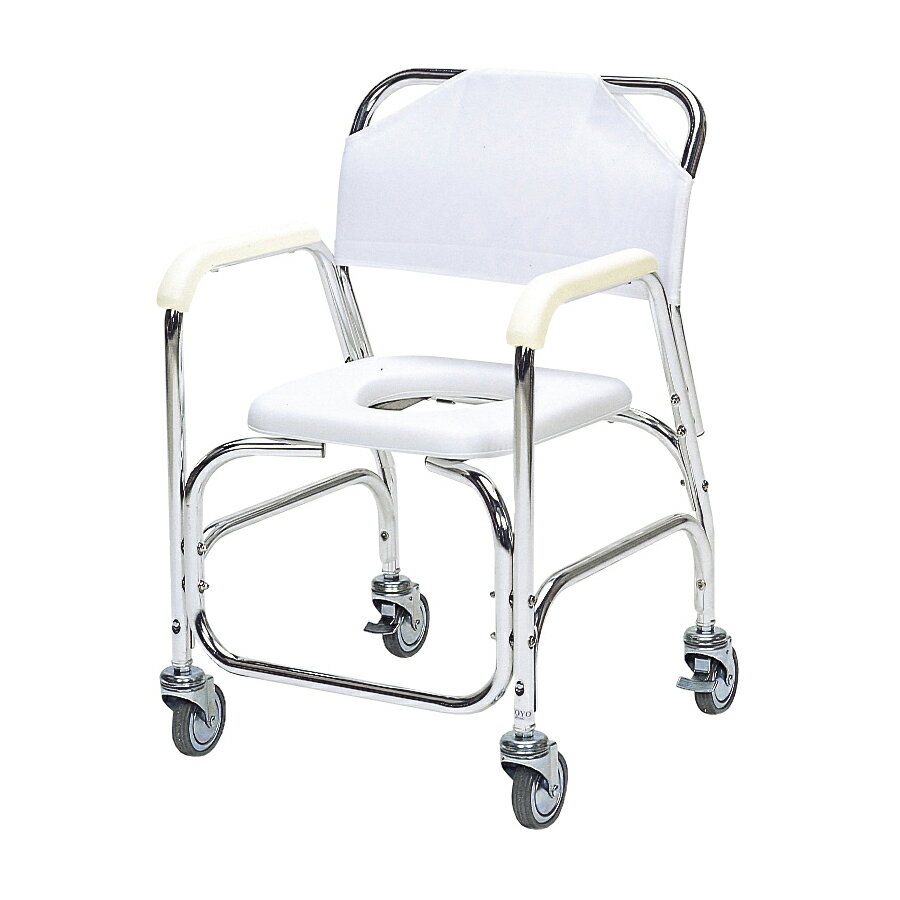 ★ポイント最大16倍★【送料無料】-アルミ製シャワーチェア TY535DX(ステンレスキャスター) 品番 my23-62..