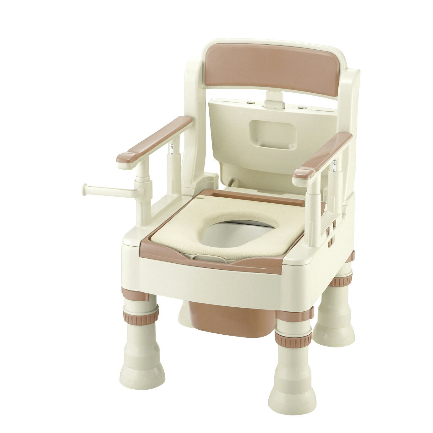 ★ポイント最大16倍★【送料無料】-ポータブルトイレ　きらくMY型 45611(ヤワラカ)アイボリー 品番 my24-2406-01-- 1入り-【MY医科器機】JAN 4973655456118