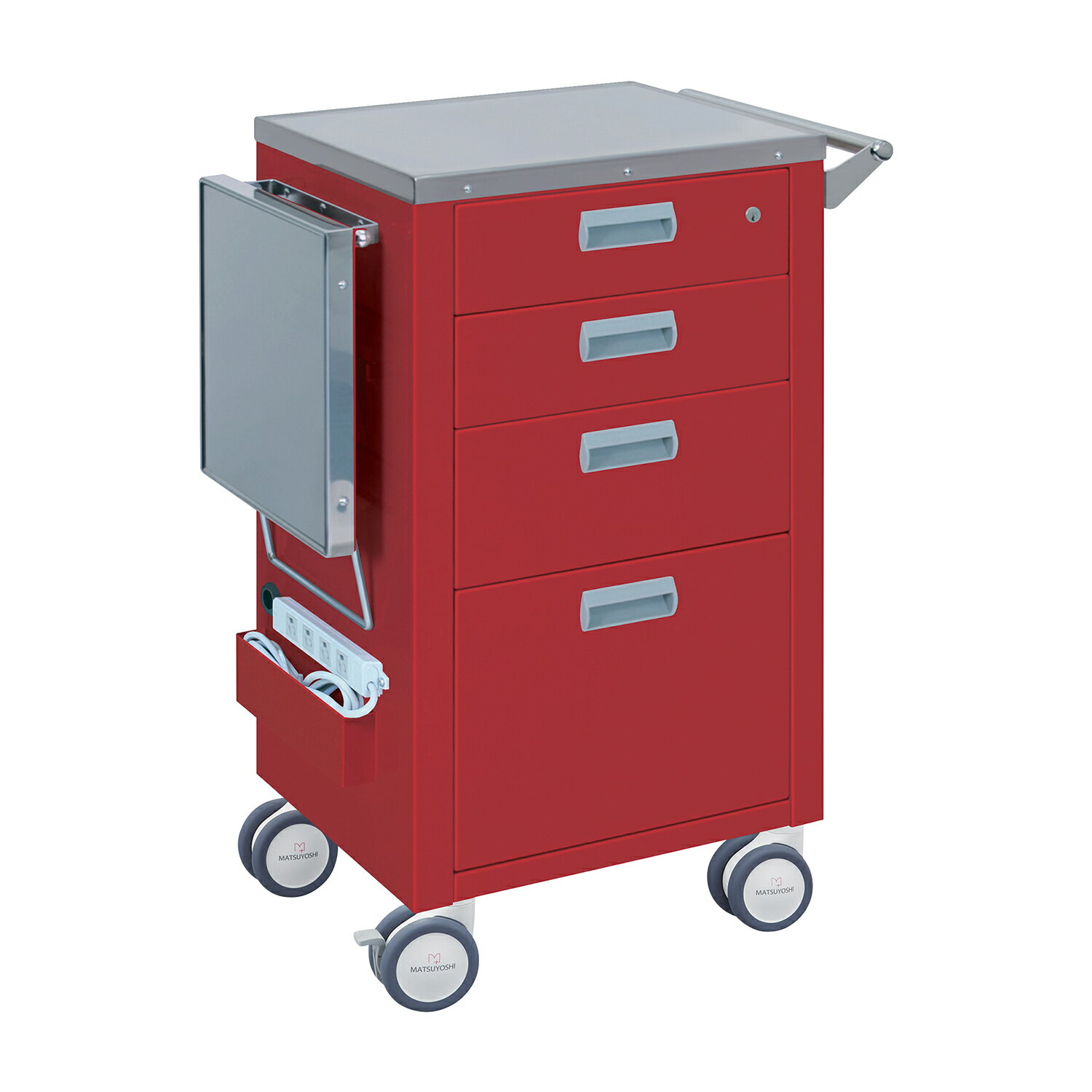 ★ポイント最大16倍★【送料無料】-マツヨシ救急カート　コンパクトタイプ MY-4650R(レッド) 品番 my24-3320-00-- 1入り-【MY医科器機】JAN 4535847008446
