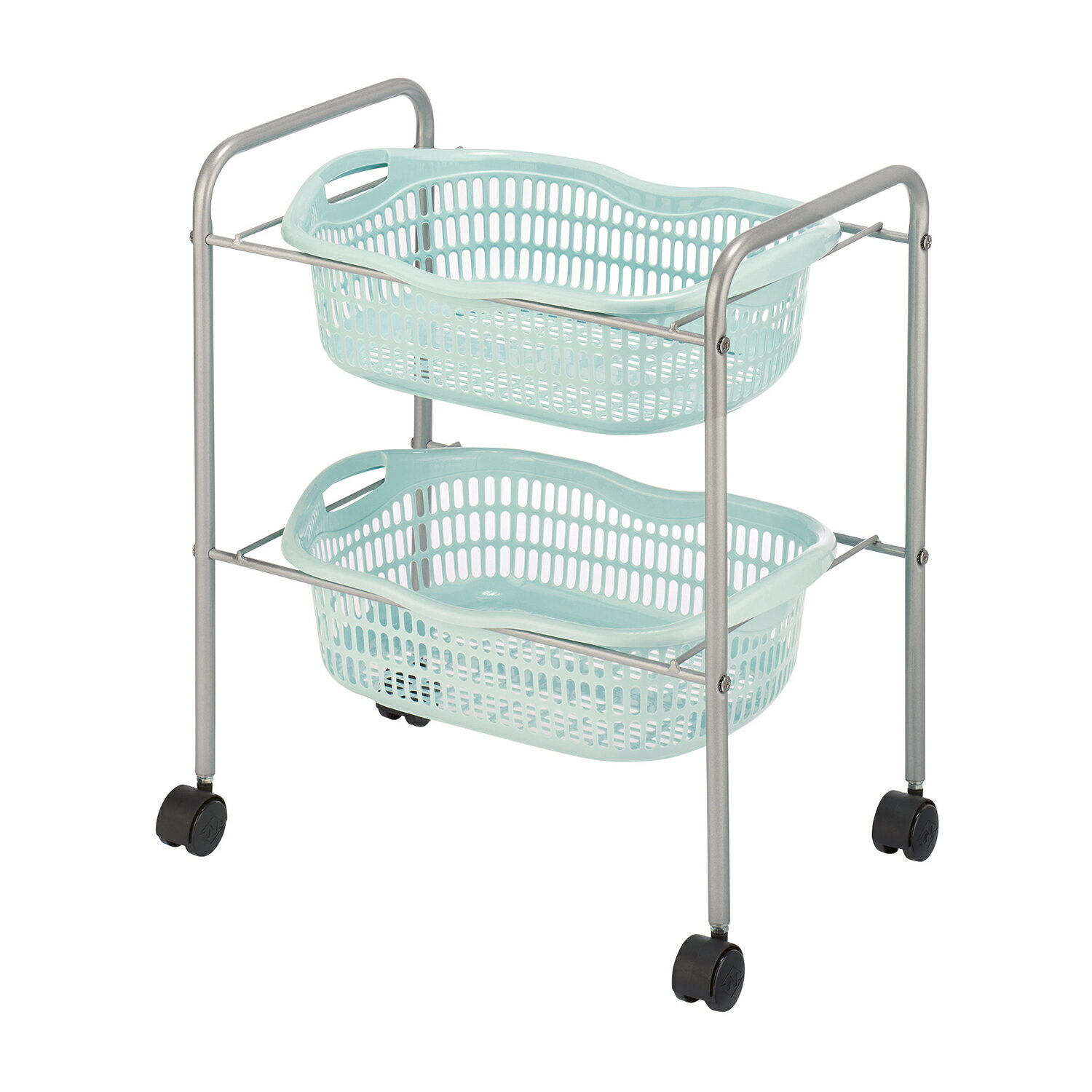 ★ポイント最大16倍★【送料無料】-マツヨシSN脱衣カゴ（2段） SN-BK03MB(ミントブルー) 品番 my24-4501-..