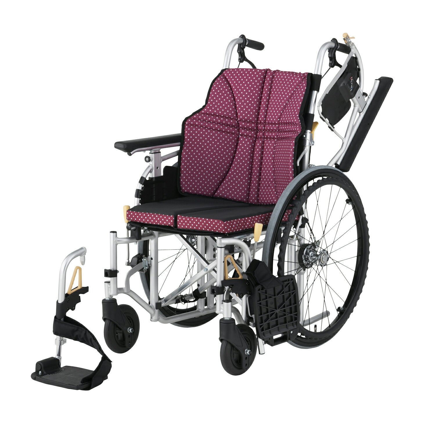 ★9/4-11 P最大27倍★【送料無料】-車いす　ウルトラ（自走用・アルミ製） NA-U7(ザハバチョウセイタイプ 品番 my24-4866-0002 1入り-【MY医科器機】JAN 4519856009748