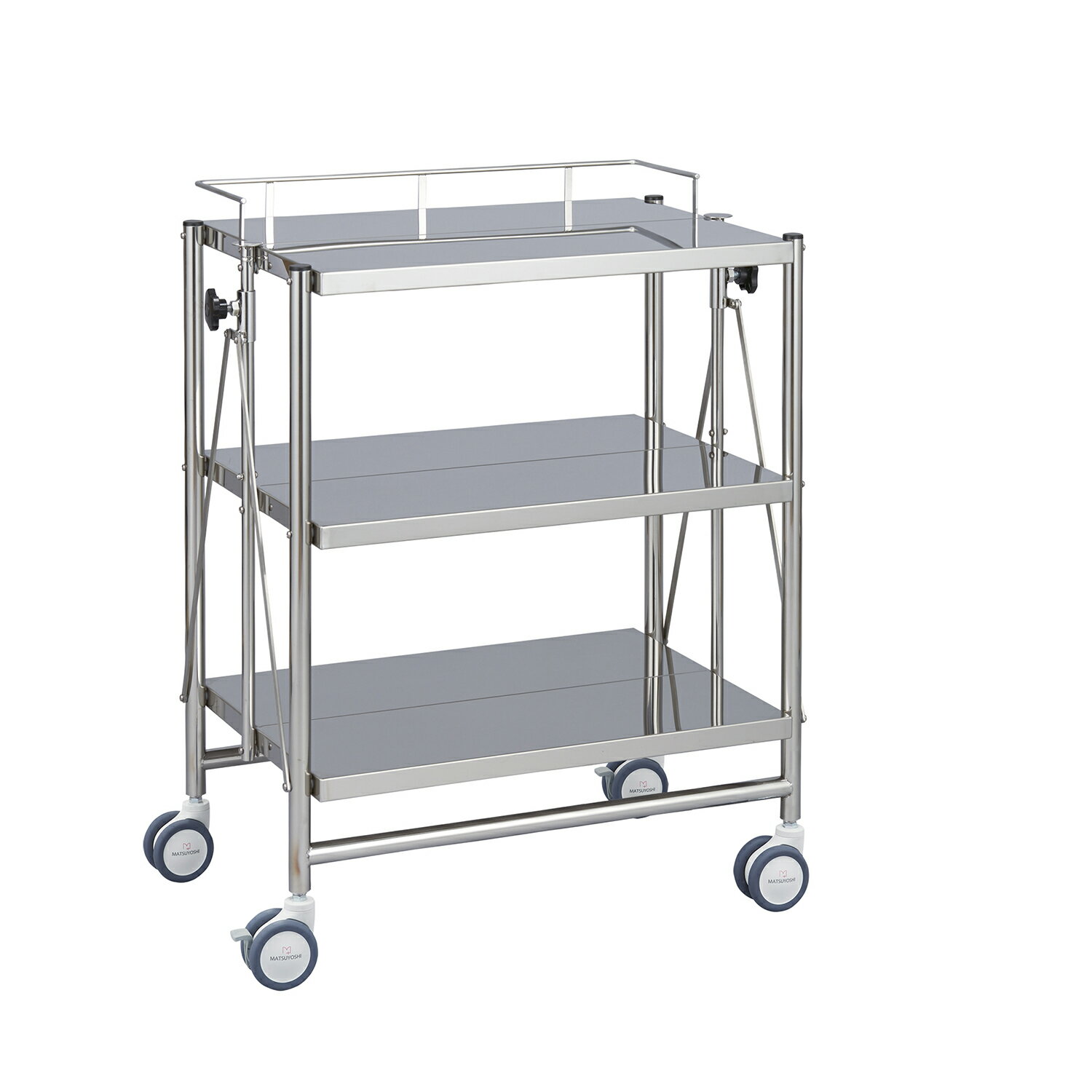 ★ポイント最大16倍★【送料無料】-折りたたみ式器械台（自立3段手摺付） MY-1586(600X450X800) 品番 my24-5065-00-- 1入り-【MY医科器機】JAN 4535847006886