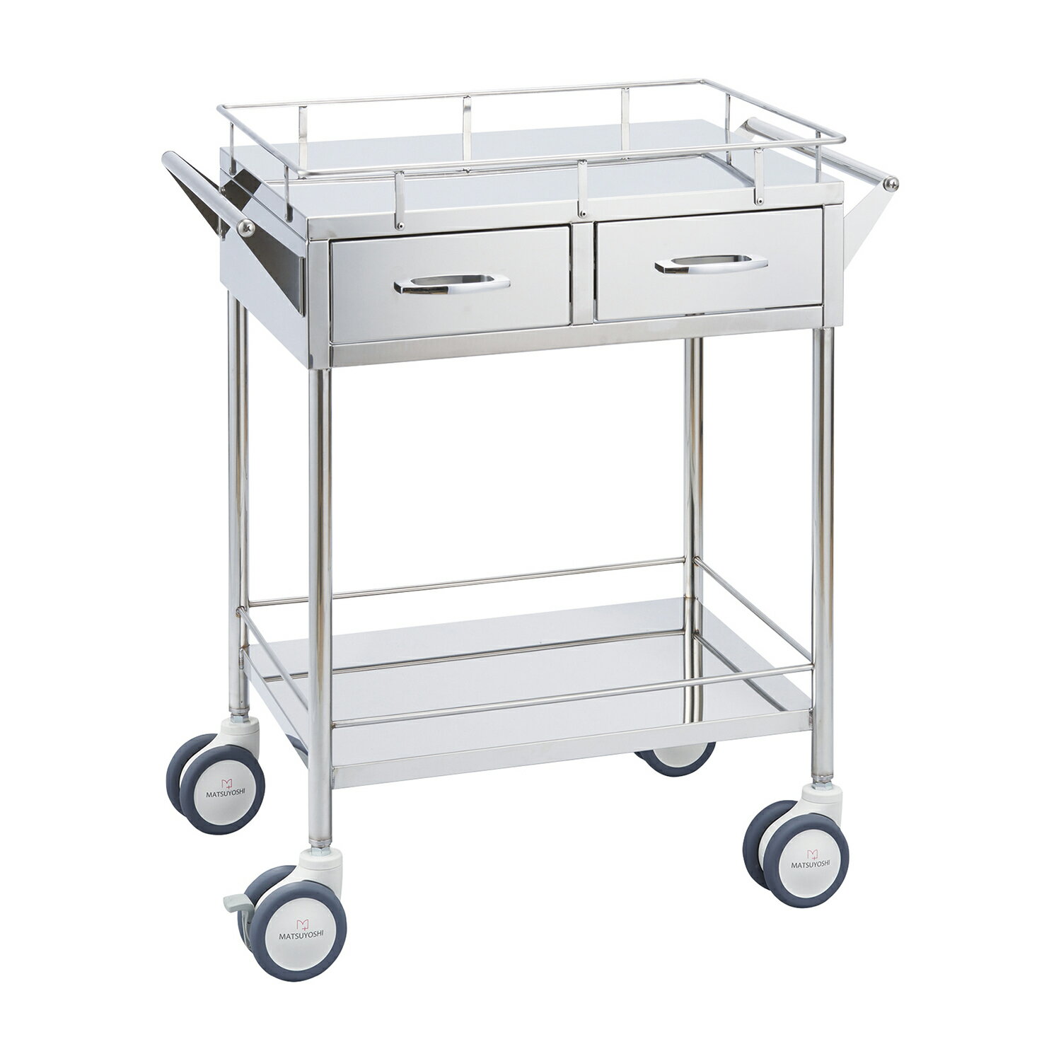 ★ポイント最大16倍★【送料無料】-マツヨシ抗菌ステンレス回診車 MY-IW220(600X450X800 品番 my24-6042-00-- 1入り-【MY医科器機】JAN 4535847020769