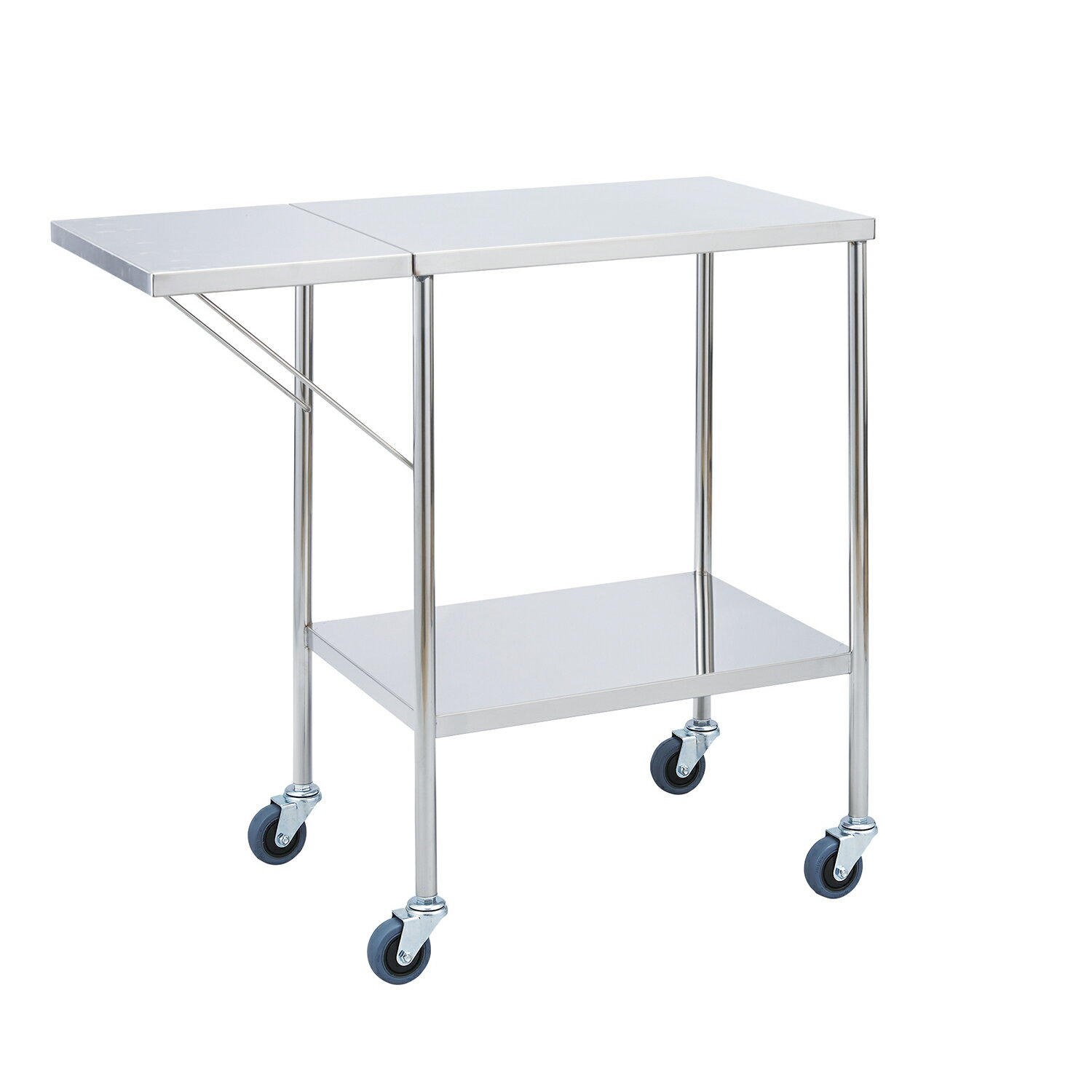 ★ポイント最大16倍★【送料無料】-器械台　補助台付（φ50mm） MY-1548A(600X450X800 品番 my24-6046-00-- 1入り-【MY医科器機】JAN 4535847020844