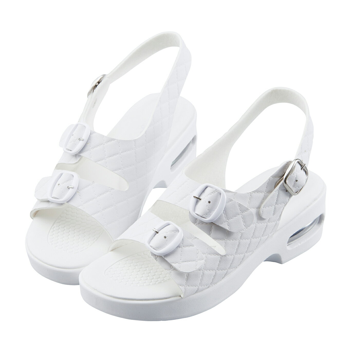 【病院専用商品】キルティングエアーソールサンダル KS-176(ホワイト)品番 24-6543-00031入り 医療機器対象外 ウェア・ナースグッズ サンダル ●コード番号　00877564 定価\3180 ●商品説明 ●ソールはエア入りで足への衝撃を軽減し、耐久性にも優れています。●ソフトな質感のキルティング型押し素材です。●ベルトで好みの履き心地に調節できます。 ●商品スペック ●規格：L（23．5−24．0cm） ●カラー：ホワイト ●規格サイズ：L（23.5〜24cm） ●重量：約240g（M・片足） ●材質：アッパー=合成皮革、インソール=ウレタン ●メーカー名 キクスイサンダル●メーカー品番 ●JANコード 2000877564030callme コールミー コール・ミー 明日 楽 カウネット kaunet ソロエル オフィス 家具 事務所 tano タノメ モノタロウ monotaro 免税 TAXFREE DUTY 爆買 月島堂 tukishima 勝どき オフィス家具 インテリア 家具 アウトレット レイアウト 新品 お買い得 限定 送料無料 送料込 通販 通信販売 人気 ランキング 楽天 ネットショッピング 会社 プロ オフィス 事務所 業務用 仕事用 商談 テレワーク リモート 打ち合わせ 会議室 事務室 事務 作業用 事務用 かわいい　座り心地　おしゃれ お洒落 クール かっこいい ネットカフェ マンガ喫茶 漫画喫茶 学校 小学校 中学校 高校 高等学校 専門学校 大学 大学院 オフィス 事務所 店舗 介護 病院 クリニック 診療所 グループホーム 訪問看護 訪問介助 居宅 インボイス対応 適格請求書発行事業者　Oversea Shipping EMS FedEx DHL 備蓄米メーカー希望小売価格はメーカーカタログに基づいて掲載しています★お見積りはこちらから★ my更新日 2025/10/30★月島堂はインボイス対応済！インボイスのご請求書、領収書をご発行可能です。★業界最安値に挑戦！専門店ならではの納得価格。★創業28年の信頼と実績！★多くのお客様に選ばれ、累積受注件数35000件突破！★月島堂は90％以上のお客様にご納得いただいております。★お気軽にお見積もりご依頼下さい★お見積りはこちらから★