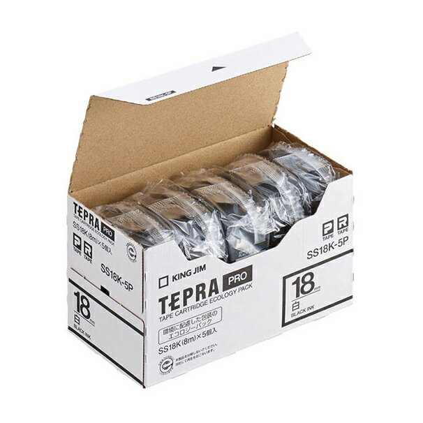 ★ポイント最大16倍★【全国配送可】-ラベルライターテプラPROテープ SS18K-5P(エコパック5コイリ) 品番 ..