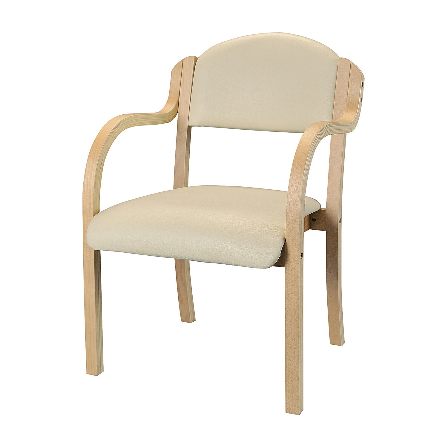 ★ポイント最大16倍★【送料無料】-木製チェア IKD-01 VIV(アイボリー) 品番 my24-7734-03-- 1入り-【MY医科器機】JAN 4580200414433