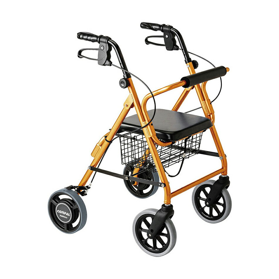 ★ポイント最大16倍★【送料無料】-歩行車　ハッピーIINB（抑速ブレーキ 117008(オレンジメタリック) 品番 my24-7766-01-- 1入り-【MY医科器機】JAN 4958995870084