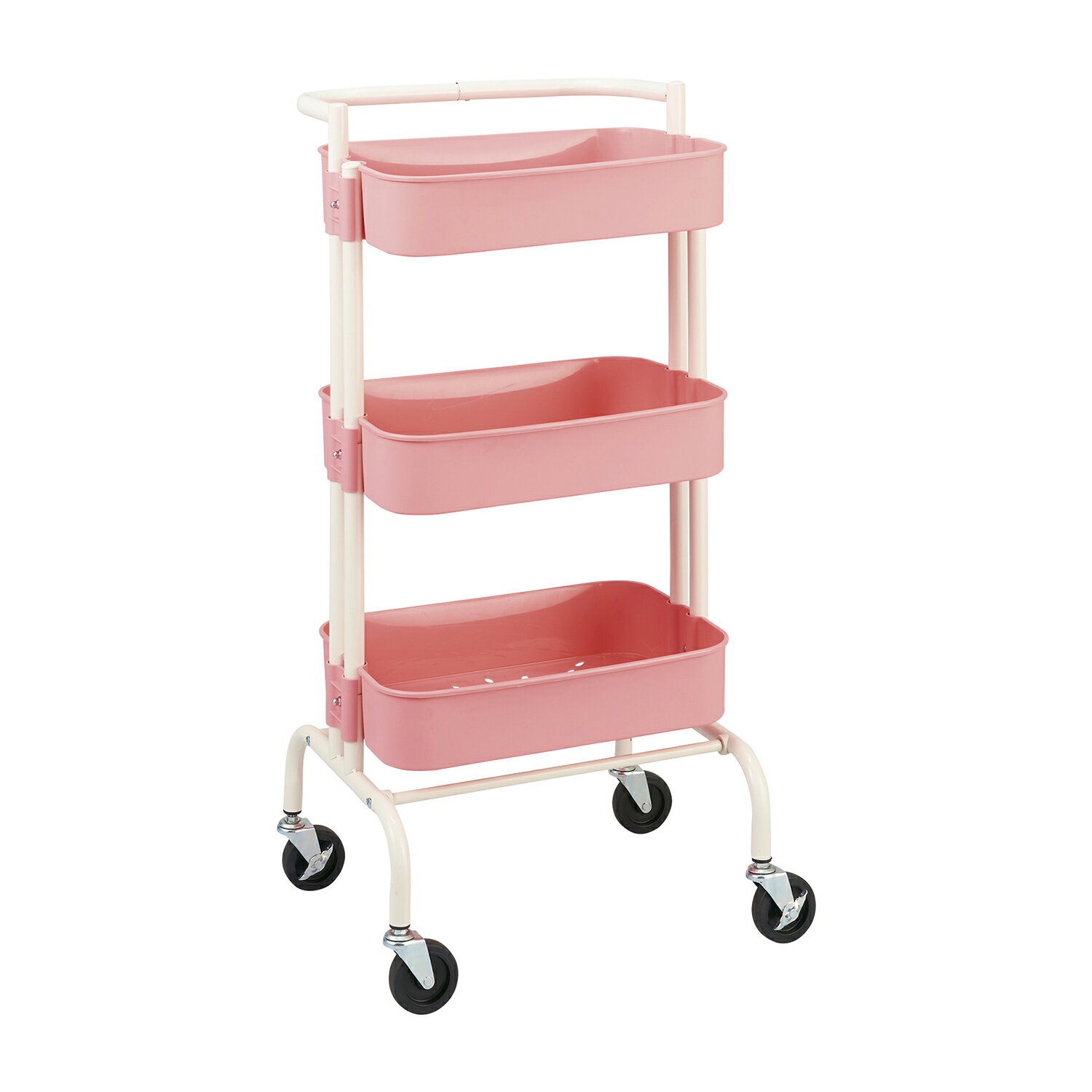 ★ポイント最大16倍★【送料無料】-マツヨシ　3段バスケットワゴン MY-IJW200P(ピンク) 品番 my24-7883-00-- 1入り-【MY医科器機】JAN 4535847022480