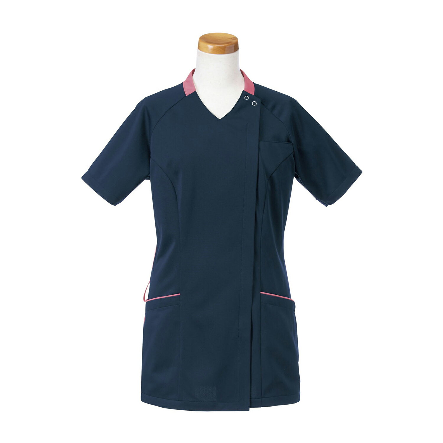 ★ポイント最大16倍★【全国配送可】-半袖スクラブジャケット R8947(コーラル) 品番 my24-8124-0003 1入り-【MY医科器機】JAN 4549814207435