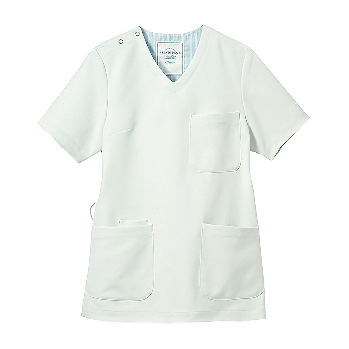 ★ポイント最大16倍★【全国配送可】-ジェラートピケ　プルオーバースクラブ 608(ホワイト) 品番 my24-83..