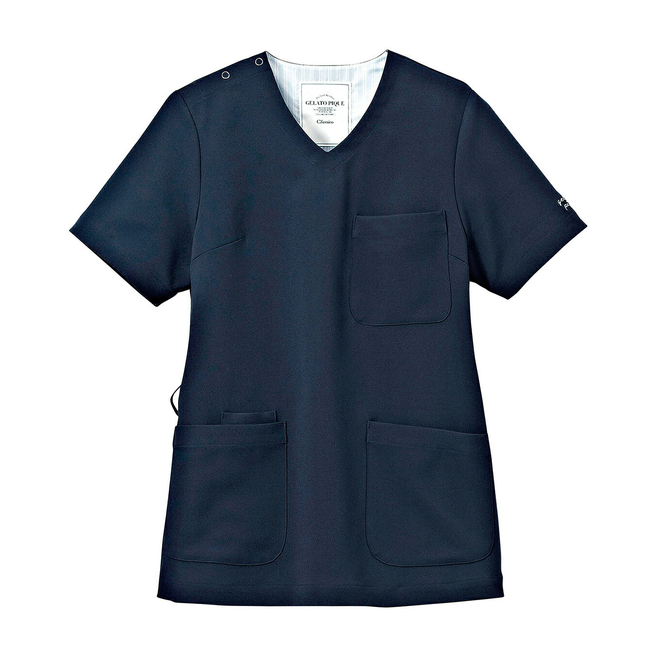 ★ポイント最大16倍★【全国配送可】-ジェラートピケ　プルオーバースクラブ 608(ディープネイビー) 品番..