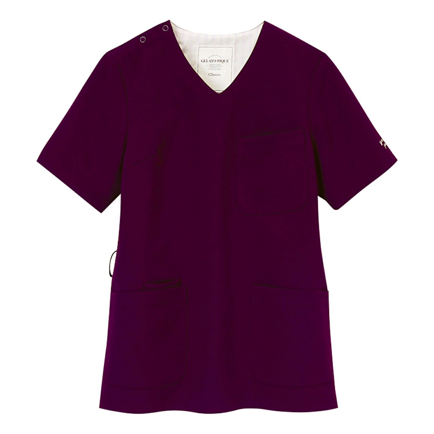 ★ポイント最大16倍★【全国配送可】-ジェラートピケ　プルオーバースクラブ 608(バーガンディー) 品番 my24-8339-0403 1入り-【MY医科器機】JAN