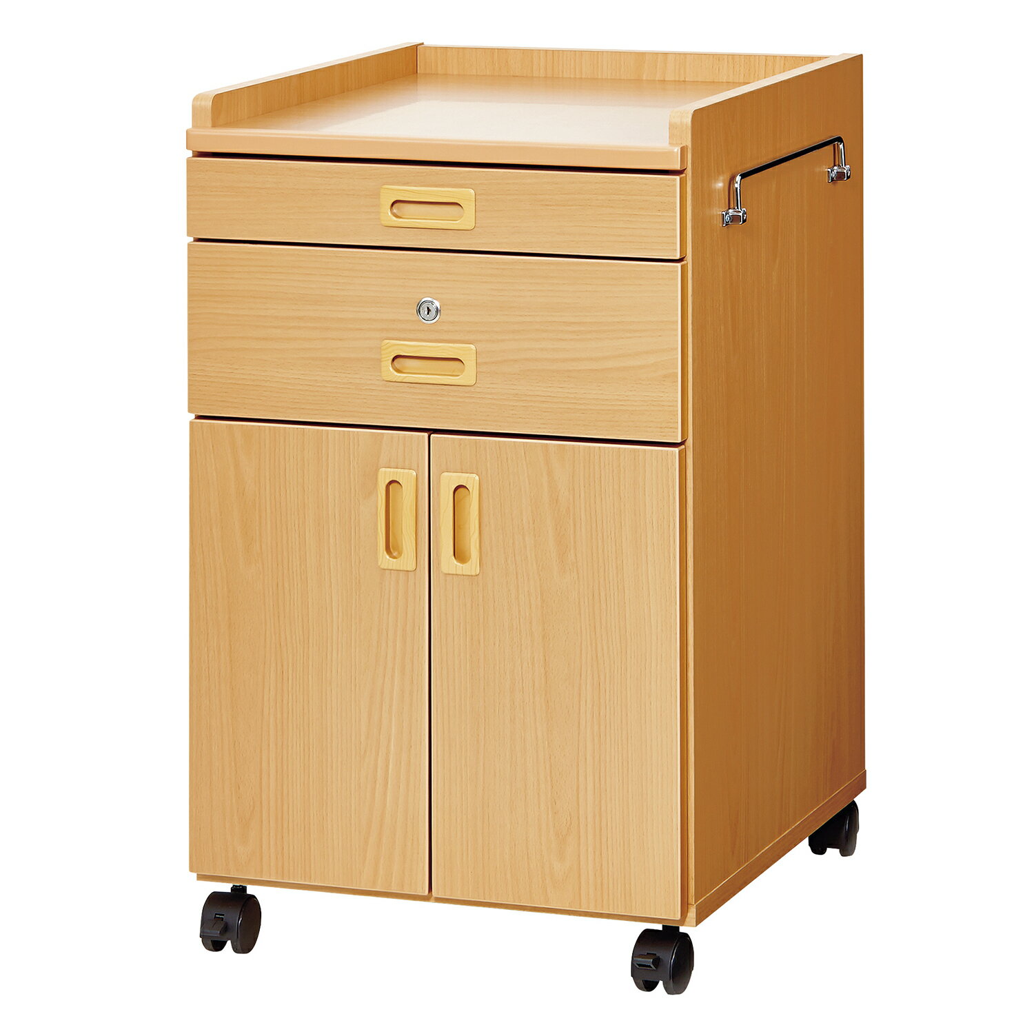 ★ポイント最大16倍★【送料無料】-床頭台（ロータイプ） FWK-11D2(ライトブラウン) 品番 my24-8683-00-- 1入り-【MY医科器機】JAN