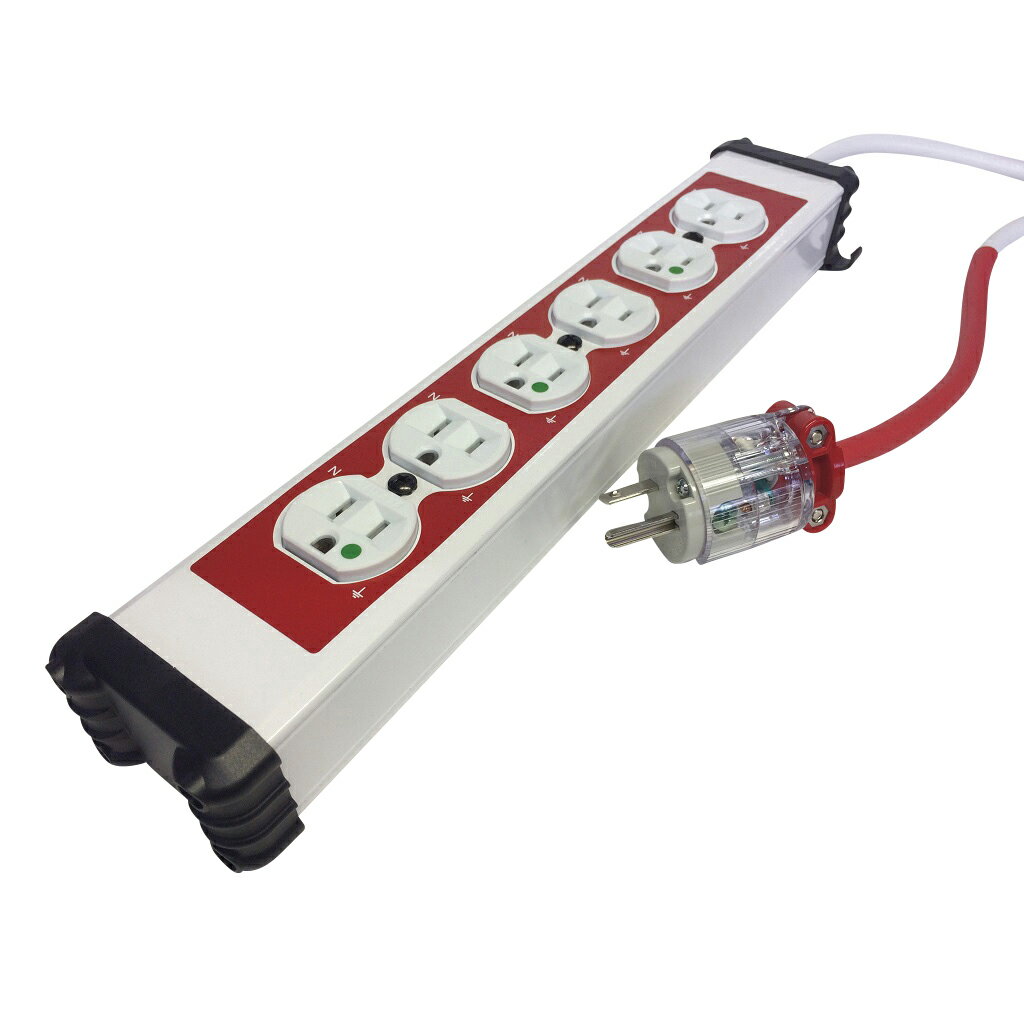 ★ポイント最大16倍★【送料無料】-医療施設用配線器具／電源タップ6個口 MKI-6RH(アカ) 品番 my24-8746-..