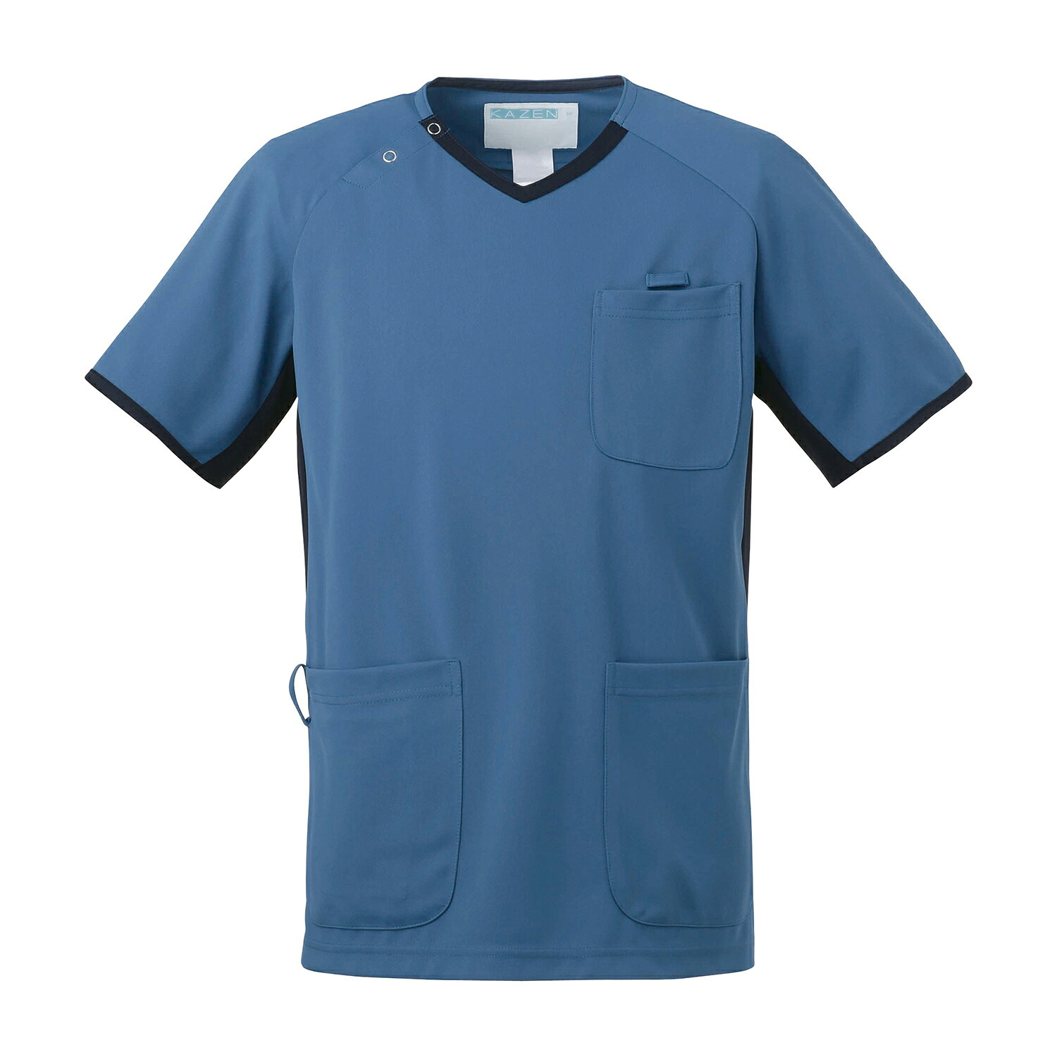 ★ポイント最大16倍★【全国配送可】-スクラブ（男女兼用） 983-41(ブルーXネイビー) 品番 my25-2422-0302 1入り-【MY医科器機】JAN 4562213076693(4)