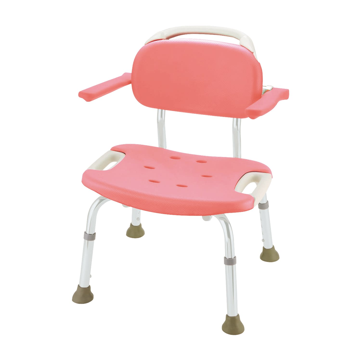 ★ポイント最大16倍★【送料無料】-やわらかシャワーチェア　ワイド 49351(ピンク)ヒジカケツキ 品番 my2..