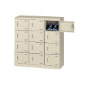 ★ポイント最大16倍★【通販限定価格】-SLB-M12-N2 (南京錠) 3列4段12人用シューズボックス 【コード45619】 下駄箱 スチール 新品 完成品...