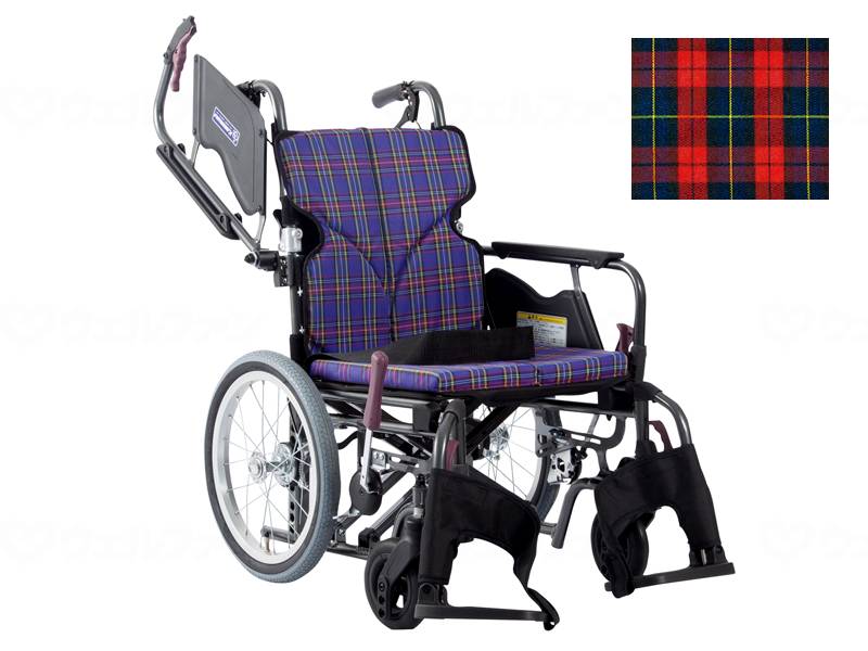 ★ポイント最大16倍★【全国配送可】-モダンCstyle 介助用 16インチ中・高床/赤チェック(A10)/座幅38-前座47cm ●取寄品 カワムラサイクル KMD-C16-38-SH　JAN 4514133507078 00160000294 -【W介護用品】