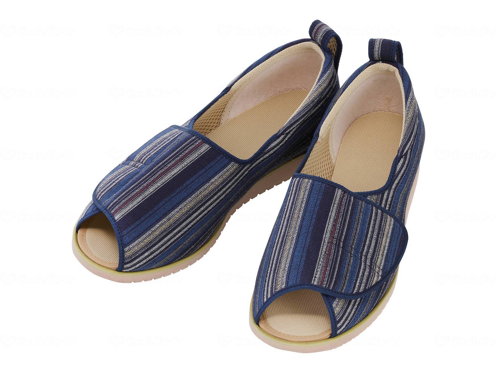 ★6/22-27 P最大27倍★【全国配送可】-オープン和(なごみ)/青（縞）/5L 徳武産業 1026　JAN 4537944160430 -【W介護用品】