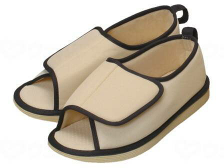 ★8/4-11 P最大27倍★【全国配送可】-転倒予防シューズ　つま先なし/ベージュ/M 竹虎 091133　JAN 4958995911336 -【W介護用品】