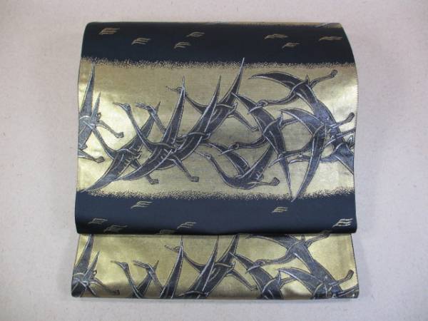 【送料無料】**となみ織物◇大場松魚 袋帯◇(展示品)**15533**絹他 【1】人間国宝