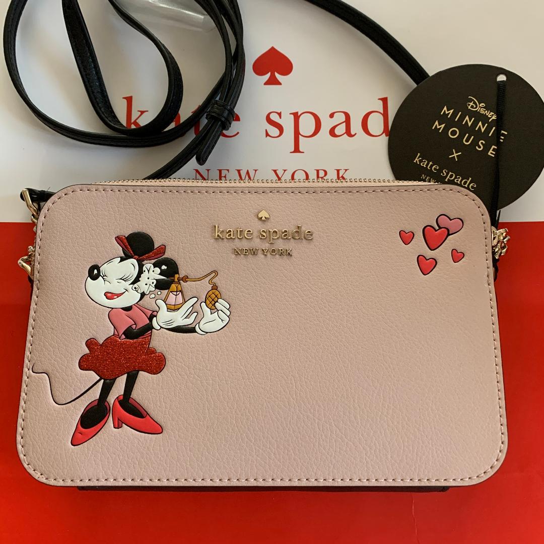 ケイトスペード　Kate spade　レディースバッグ【kate spade×Disney】コラボ　ミニーマウス　ダブルジップ　ミニ　クロスボディーバッグ 【あす楽対応】