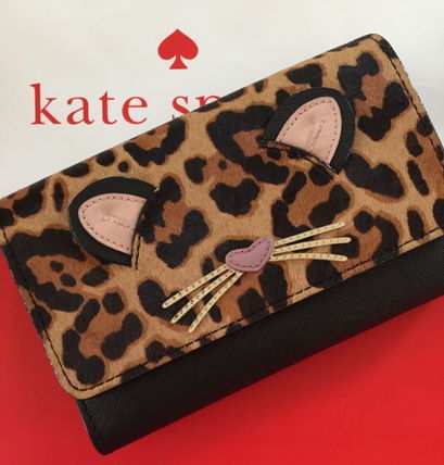 ケイトスペード レディースバッグ Kate Spade Spade レオパード猫顔お財布ショルダー クラッチバック Aqua バッグ Angel日本在庫あり 即日出荷可能送料込み