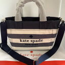 ケイトスペード　 レディースバッグ　kate spade　ストライプ　2WAYトートバッグ　ネイビー【あす楽対応】