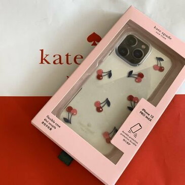 ケイトスペード　Kate spade　アイフォン ケース jeweled dancing cherry iPhone Case　 13Pro Max　チェリー柄 代引き不可　【あす楽対応】