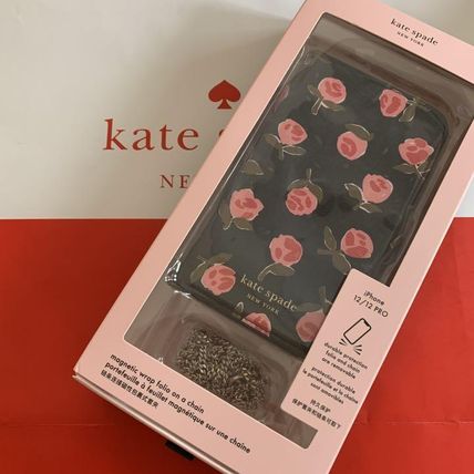 ケイトスペード ショルダー　Kate spade　アイフォン ケース　iPhone 12/12 Pro クロスボディ　バラ柄　スマホケース ショルダー　代引き不可
