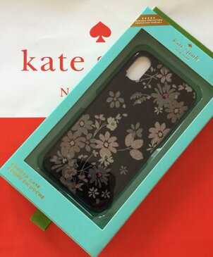 ケイトスペード　Kate spade　アイフォンケース グリッター プチ ポージーiphone cases glitter petite posy- XS　MAX　ネイビー系　代引き不可