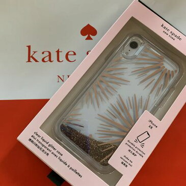 ケイトスペード Kate spade　アイフォーンケース iPhone XR Festive Clear Liquid Glitter 代引き不可