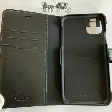 ★コーチ iPhone 12 MINI ケース coach 手帳型 シグネーチャ柄 チャコールグレー 代引き不可【あす楽対応】