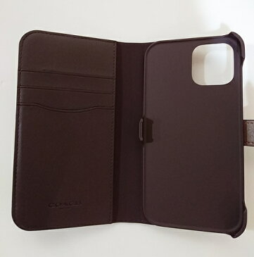 ★コーチ iPhone 12 MINI ケース coach 手帳型 シグネーチャ柄 カーキー 代引き不可【あす楽対応】