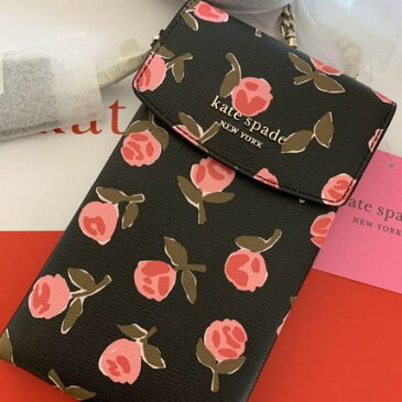 ケイトスペード Kate spade　アイフォーンケース　pencer ditsy rose north south phone ローズ柄　スマホケース ショルダー【あす楽対応】 　代引き不可