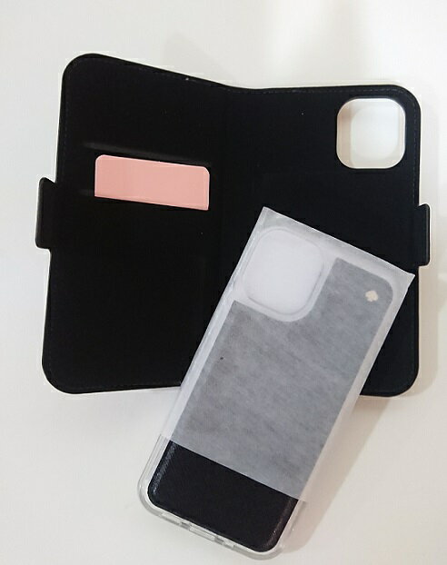 ケイトスペード iPhone Case 12Pro Max　Kate spade　アイフォン ケース 手帳型と単品使用 iPhone 12Pro 　Max ブラック/ベージュ　バイカラー　代引き不可【あす楽対応】